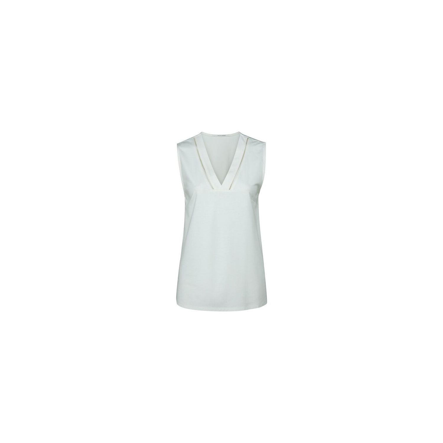 Yaya jersey top with v-neck egret off white