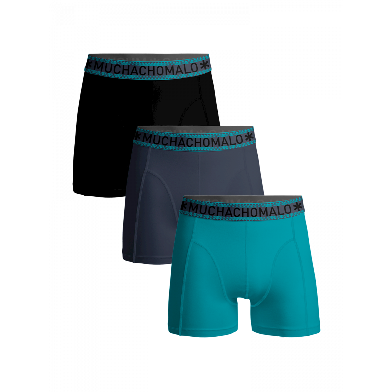 Muchachomalo solid boxershorts blue/blue/black