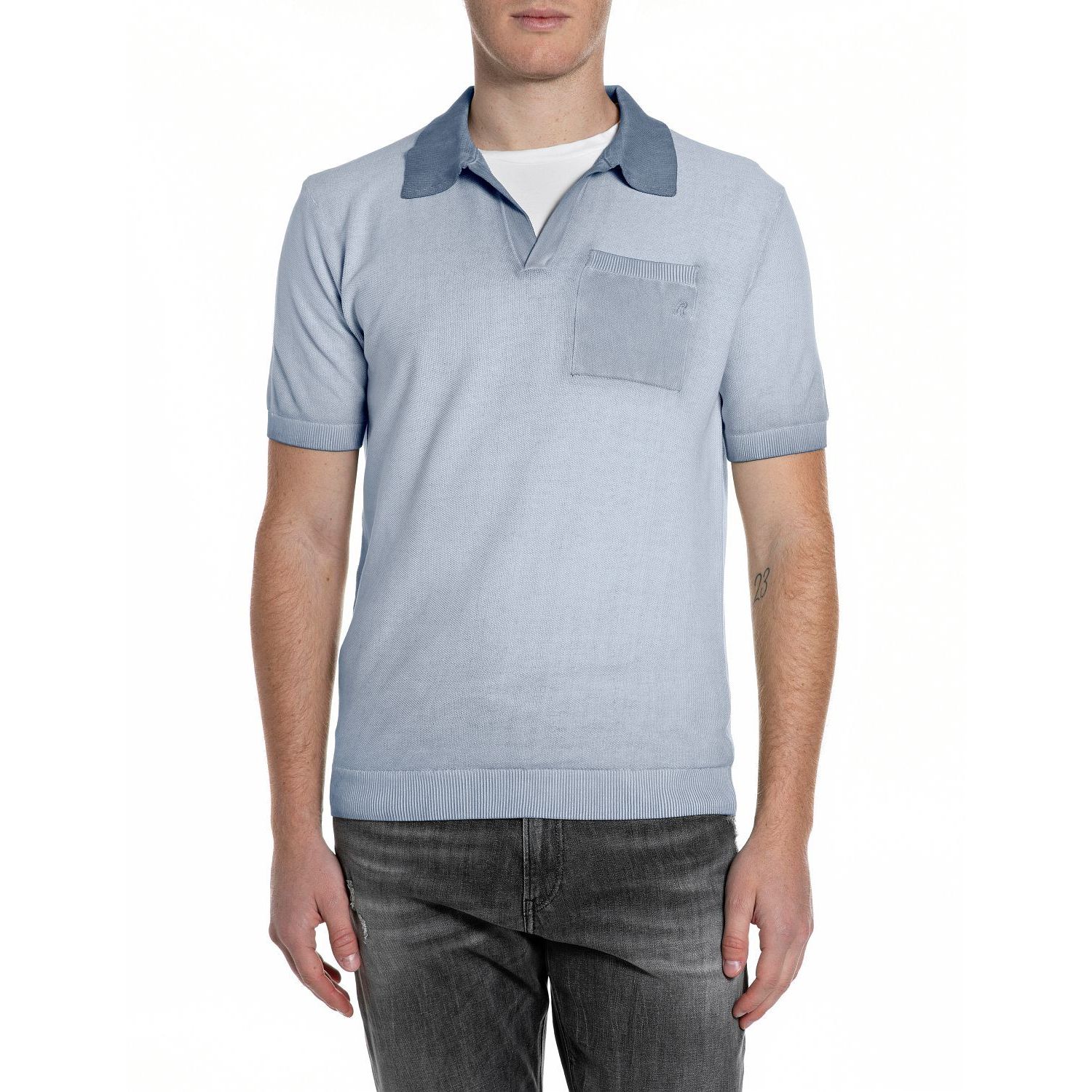 Replay knit uk4704 g20785a blauw