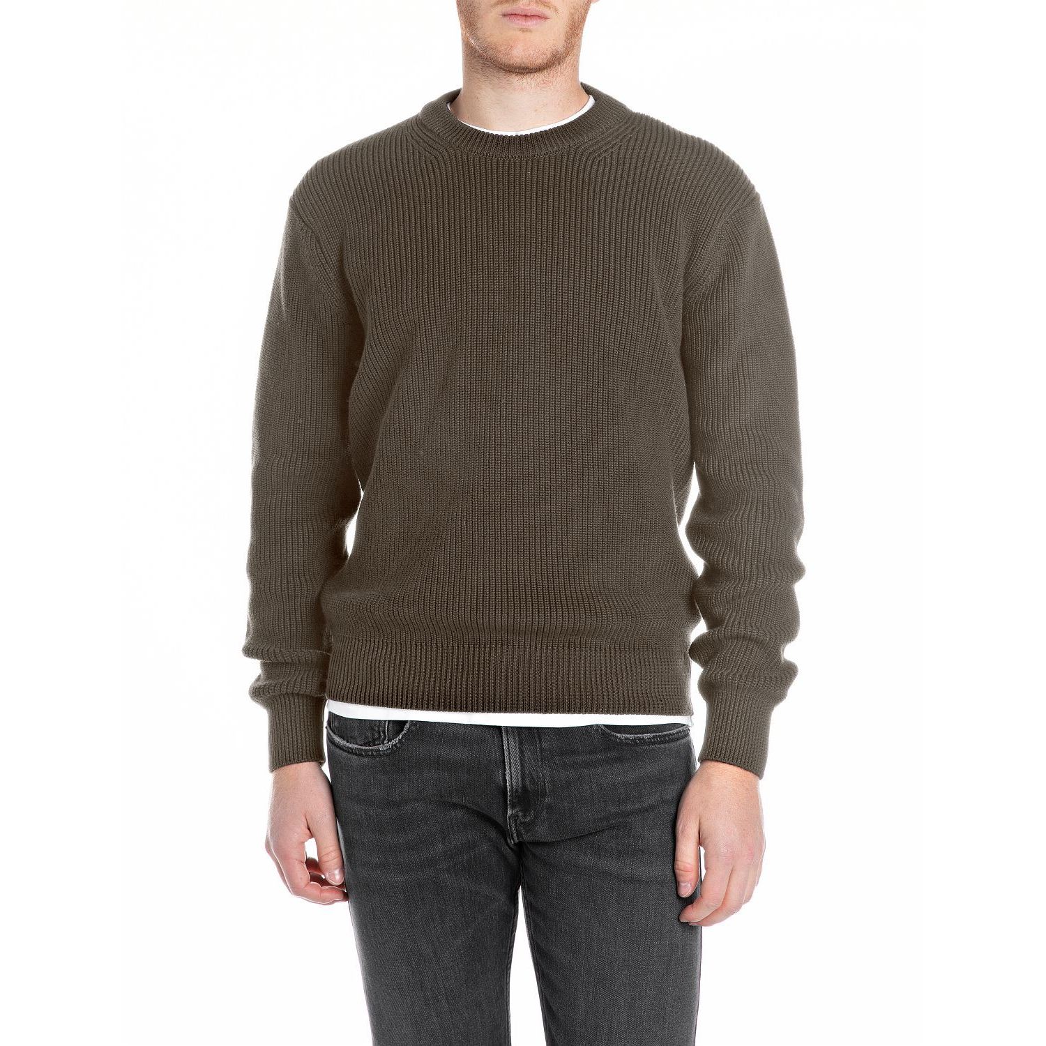Replay maglia knit trui mud green