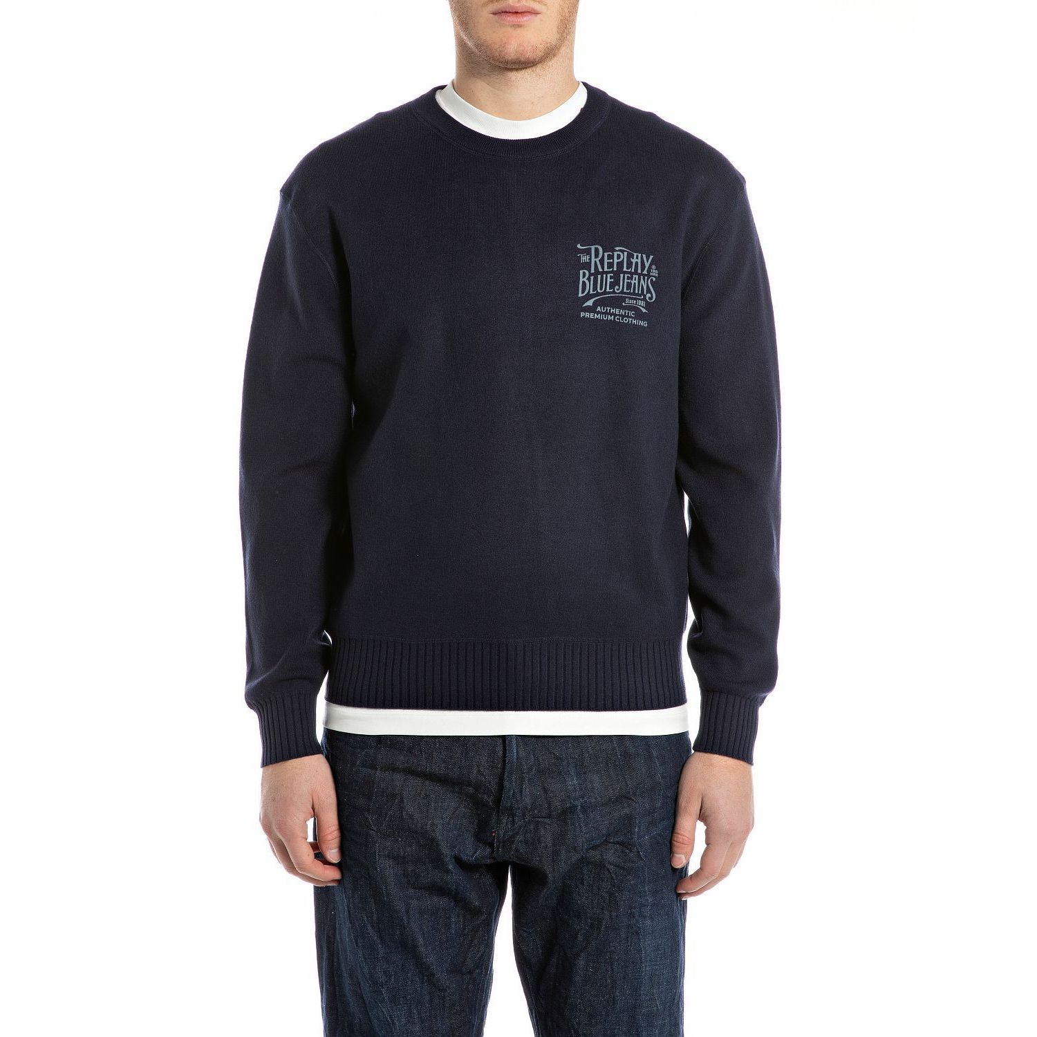 Replay maglia knit trui dark blue