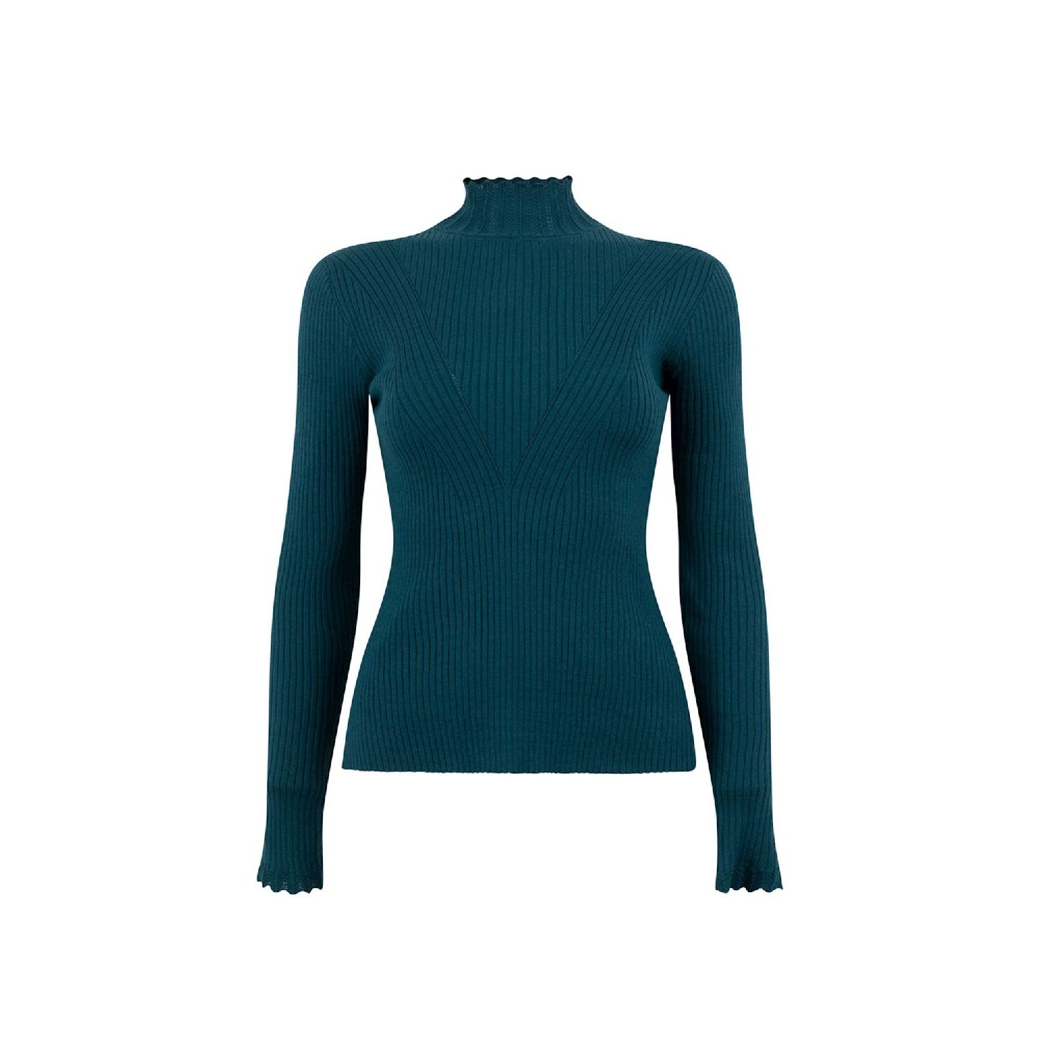 Aaiko vida ruffle sweater aqua petrol