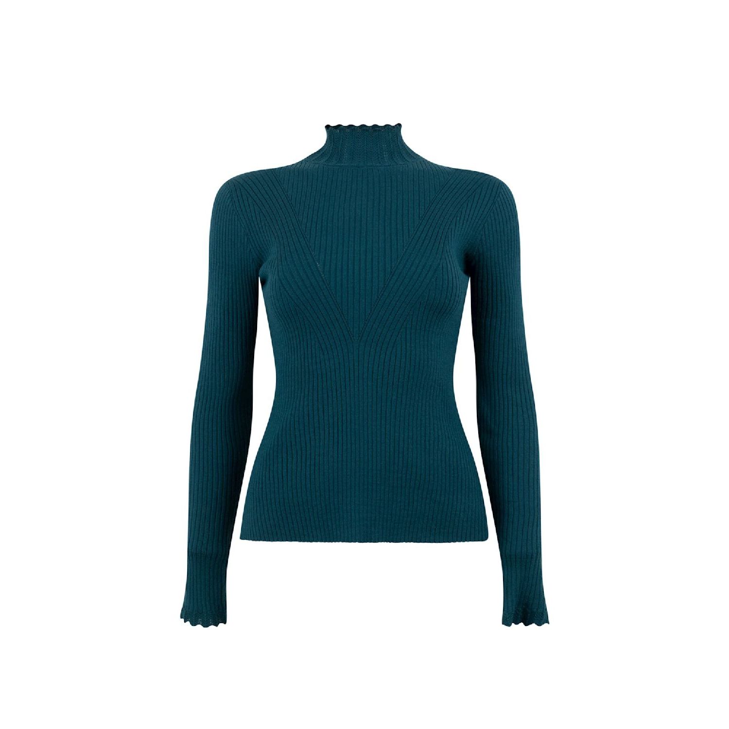 Aaiko vida ruffle sweater aqua petrol