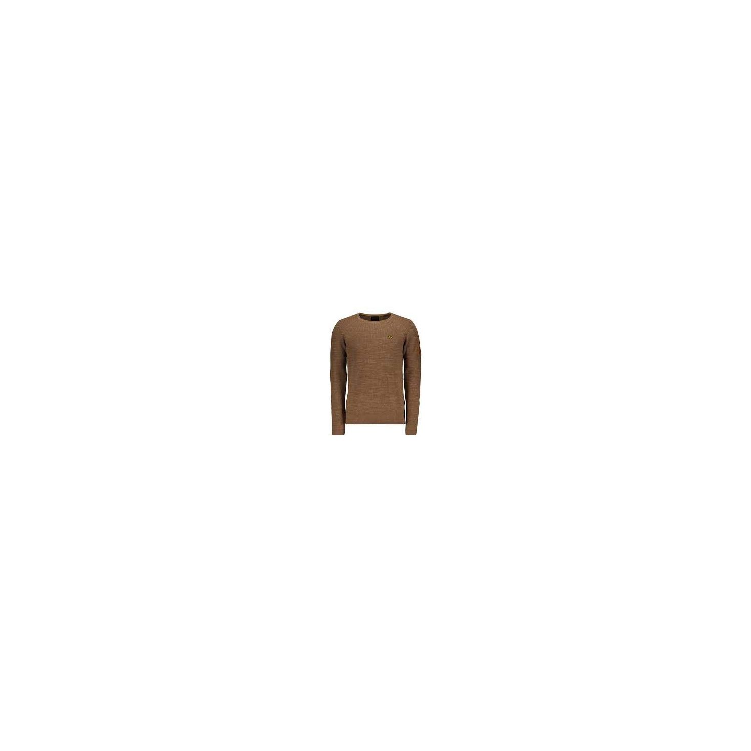 PME Legend long sleeve r-neck cotton rib toffee