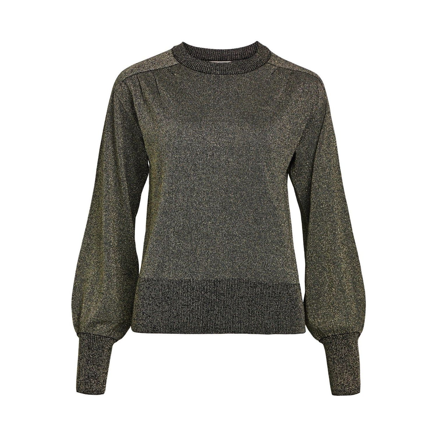 Object objelbur l/s knit pullover black gold lurex