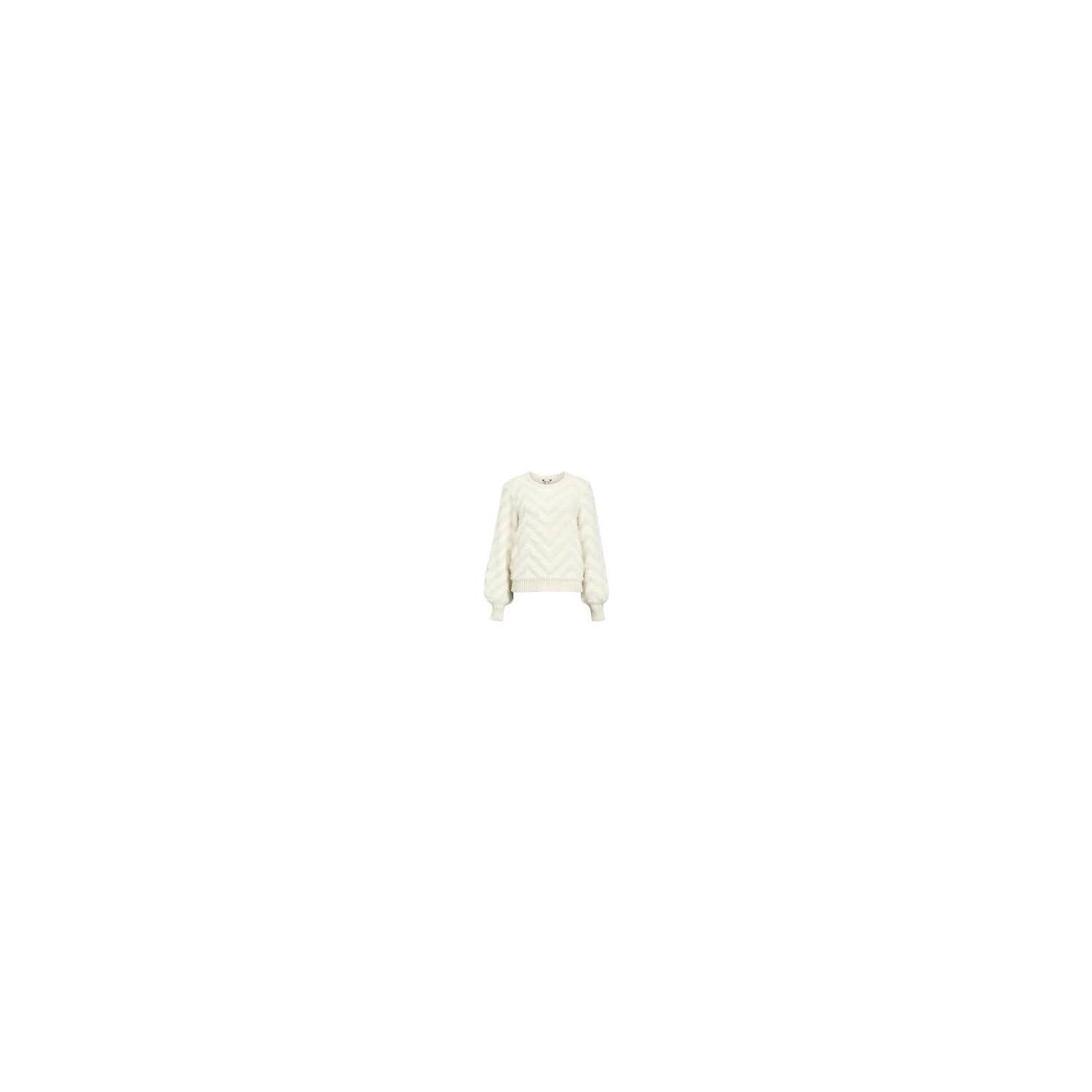 Object objhollow l/s knit pullover noos white sand