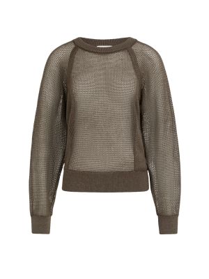 YAYA Trui met meshstructuur washed brown