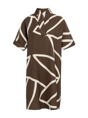 YAYA Jurk met grafische print chocolate martini br
