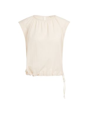 YAYA Top met geplooide halslijn cloud creme white