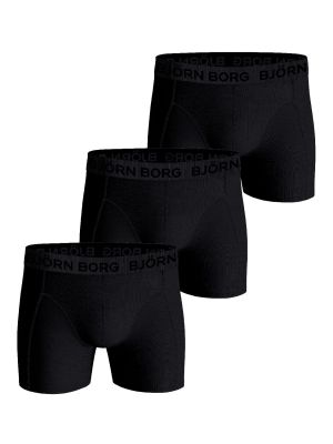 Bjorn borg cotton stretch boxer 3p zwart zwart