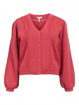 Object objulla knit l/s re cardigan slate rose