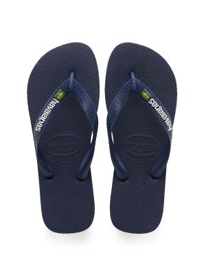 Havaianas brasil logo slipper navy blue