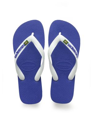 Havaianas brasil logo slipper marine blue / white