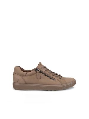 Ecco Soft 7 Side Zip Lace Taupe