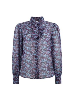Aaiko charlotta abstract blouse petrol