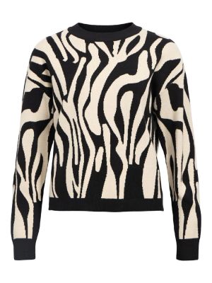 Object objray knit pullover aop noos black abst