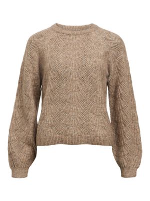 Object objflora re l/s knit pullover noos taupe