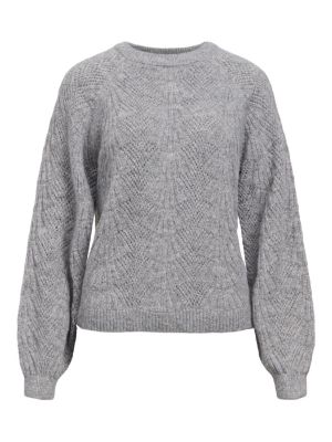 Object objflora l/s knit pullover noos medium grey