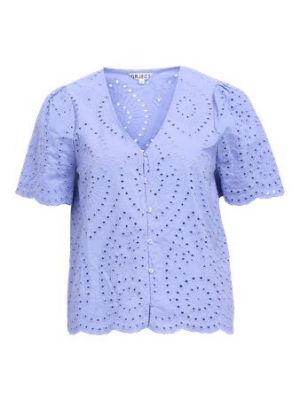 Object objbitten s/s v-neck top jacaranda