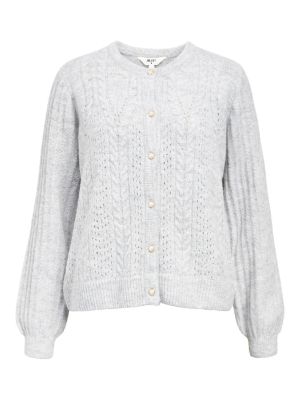 Object objflora ls knit button cardigan noos grey