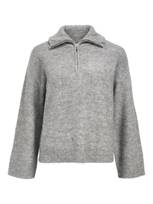 Object objdiana ls zip high neck knit noos me grey