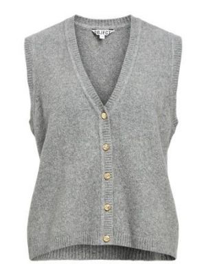 Object objivona s/l knit vest medium grey melange