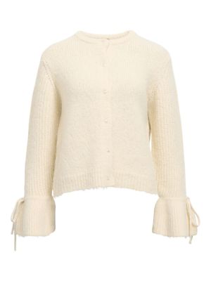 Object objsalika l/s knit cardigan white sand mel