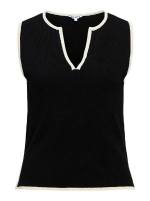 Object objviva s/l re v-neck knit top noos black