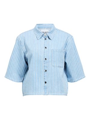 Object objsanni 2/4 denim shirt light blue denim