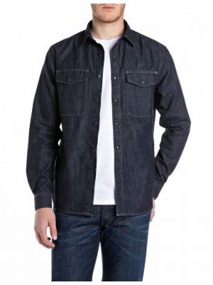Replay camicia overhemd dark blue