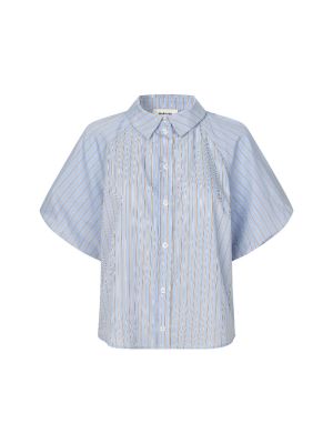 Modstrom augustamd shirt blue brown stripe