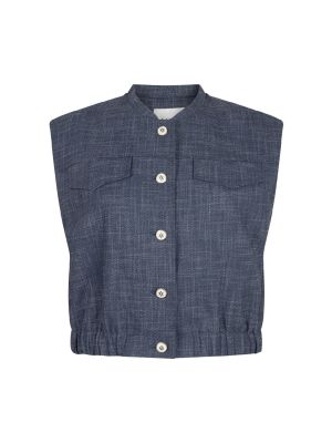 Aaiko olivia denim vis gilet nightblue