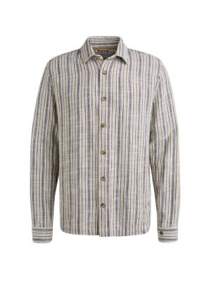 Cast iron long sleeve shirt slub twill stripe