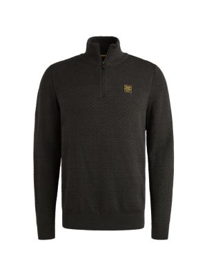 PME-Legend Half zip collar cotton mouline (or Blac