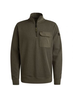 PME-Legend Half zip collar knit look jersey Beluga
