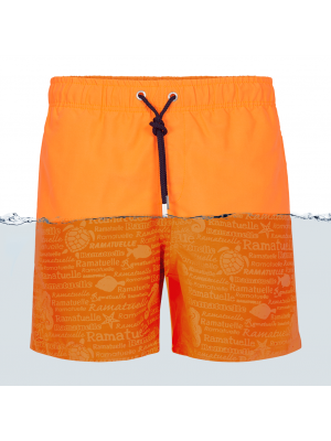 Ramatuelle magic print swim short fluor orange
