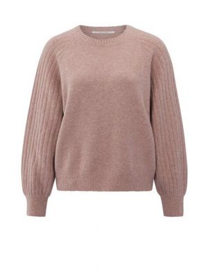 YAYA Trui met ribgebreide mouwen blush pink melang