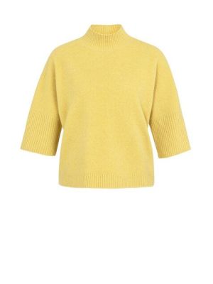 YAYA Trui met geribde driekwart mou dried moss gre