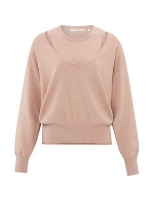 YAYA sweater deepr-neck with top dusty pink