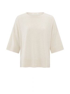 YAYA Oversized fine knitted t-shirt nature melange