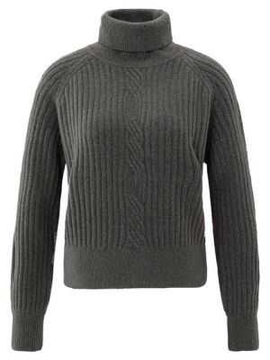 YAYA Coltrui met kabeldetail dark taupe grey mela