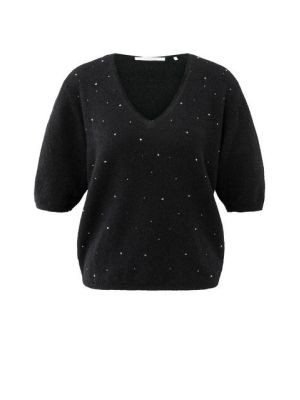 YAYA Trui met strass steentjes black