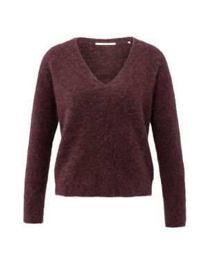 YAYA Zachte trui met V-hals fudge purple
