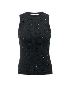 YAYA Tanktop met glinsterdetails black