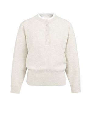 YAYA Sweater met kraagdetail heather grey melange