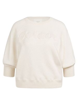 YAYA Sweater met geborduurd artwork ecru melange