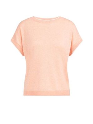 YAYA Knitted sweater with rolled ed peach palazzo 