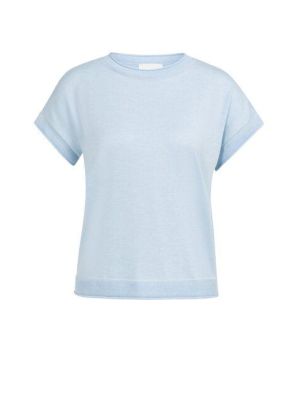 YAYA Sweater met korte mouwen light blue melange