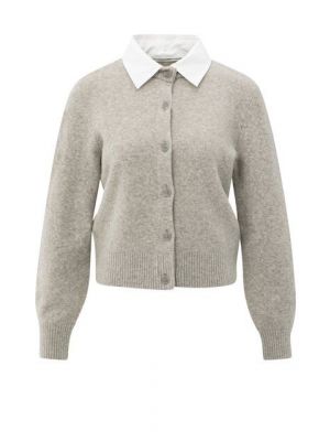 YAYA Vest met afneembare kraag brownish grey