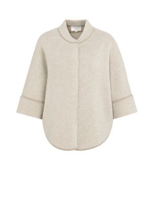 YAYA Poncho-vest met ronde zoom oxford tan brown d